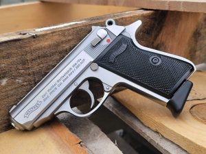 Walther PPK/S Semi Auto Pistol .380 ACP 3.3" Barrel .380 ACP 7 Round Capacity Fixed Sights Manual Safety Checkered Grip Panels Stainless Steel Finish