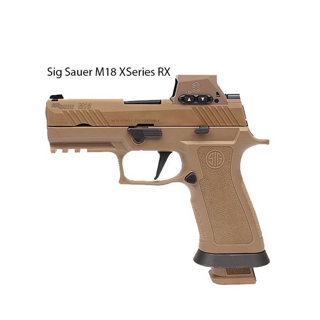 Sig Sauer M18 X-Series 9mm, 3.9″ Barrel, Coyote Tan, Includes ROMEOM17 Sight, 21rd Sig Sauer M18 X-Series 9mm, 3.9" Barrel, Coyote Tan, Includes ROMEOM17 Sight, 21rd