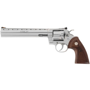 Colt Python .357 Magnum Revolver 8" Barrel 6 Rounds Walnut Target Grips Semi-Bright Stainless Steel Finish
