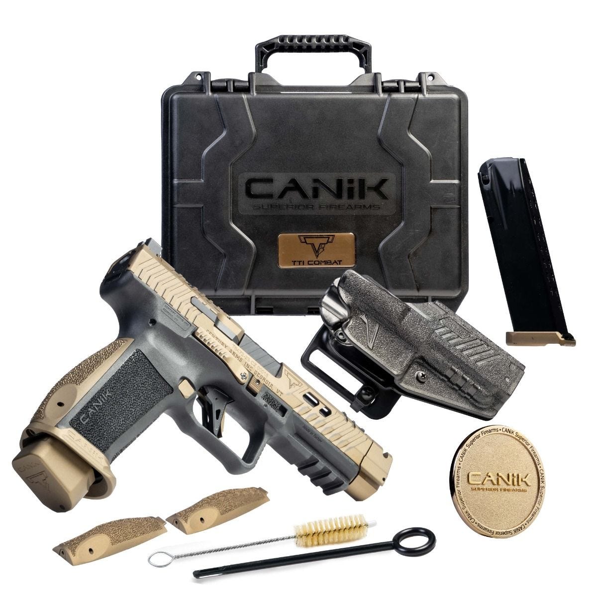 CANIK TTI COMBAT BRONZE 9MM 4.6″ BARREL 18/21-ROUNDS W/ MECANIK MO3 OPTIC CANIK TTI COMBAT BRONZE 9MM 4.6" BARREL 18/21-ROUNDS W/ MECANIK MO3 OPTIC