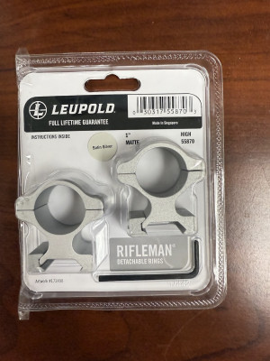 Leupold Rifleman Scope Rings 1" High Satin Silver 55870