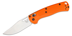 Benchmade Hunt Taggedout AXIS Folding Knife 3.5" CPM-154 Stonewashed Clip Point Blade, Orange Grivory Handles - 15535