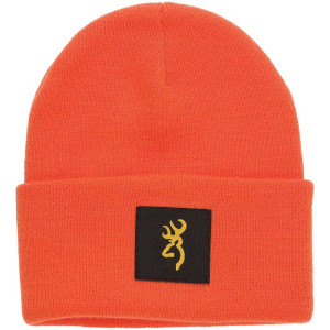 BROWNING STILL WATER BEANIE BLAZE ORANGE W/BUCK MARK PATCH