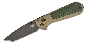 Benchmade Redoubt AXIS Folding Knife 3.55" CPM-D2 Cobalt Cerakote Tanto Plain Blade, Ranger and Forest Green Grivory Handles - 431BK-1