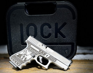 Glock 19 Gen 3 Custom "Trump 2024 Mug Shot" Black / White 9mm 4.02" Barrel 15-Rounds