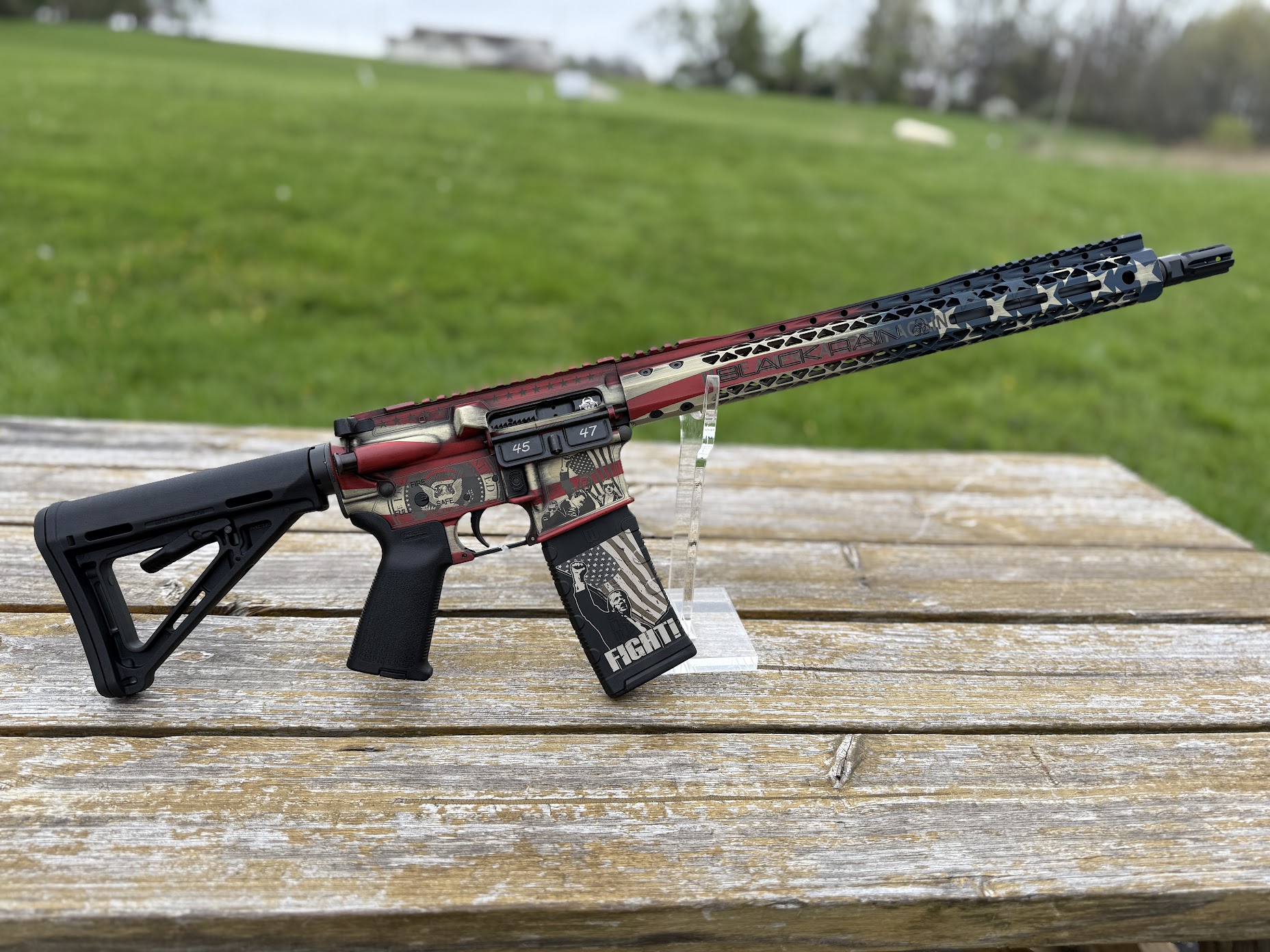 Black Rain Spec 15 American Trump Flag 5.56mm, 16″ Barrel, Limited, 30rd Black Rain Spec 15 American Trump Flag 5.56mm, 16" Barrel, Limited, 30rd