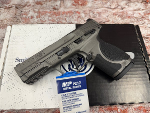 Smith and Wesson M&P M2.0 Metal COMPACT OPTICS READY Tungsten Grey 9mm 4" Barrel 15-Rounds w/ Manual Safety