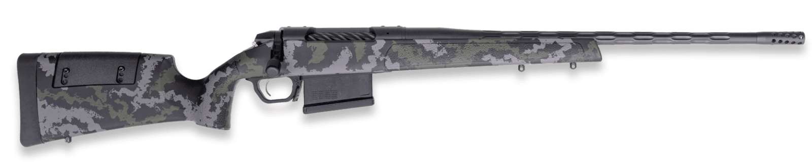 Weatherby, 307 Range XP2, 30-06, 22″ Barrel, Muzzle Brake, Fluted Bolt and Barrel, Green/Black/Gray Synthetic Stock, 5 Rounds Weatherby, 307 Range XP2, 30-06, 22" Barrel, Muzzle Brake, Fluted Bolt and Barrel, Green/Black/Gray Synthetic Stock, 5 Rounds