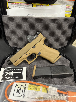 GLOCK 43X FDE with Holosun 407kx2 and threaded barrel 10rds