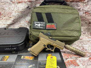 Glock 43X SCT Shark Puppy Coyote Brown 9mm 3.4" Barrel 10-Rounds w/ Holosun 407K, CCX9