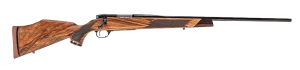 Weatherby Mark V Deluxe Varmintmaster 224 Weatherby Mag Threaded Barrel, Drilled & Tapped Steel Receiver, Monte Carlo High Gloss Walnut Wood Stock