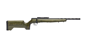 Savage Arms B Series Full Size 22 WMR 9+1 18" Matte Black Spiral Fluted Threaded BBL, Matte Black Carbon Steel Rcvr w/Pic Rail, OD Green Fixed Laminate Stock, Right Hand 70551