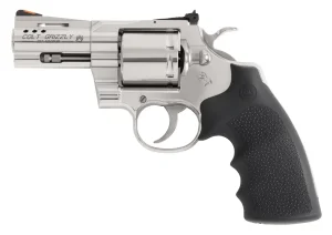 Colt Mfg GRIZZLYSP3RTS Grizzly 357 Mag 6 Shot 3" Stainless Ported Vent Rib Barrel, Stainless Unfluted Cylinder, Stainless Stainless Steel Frame, Black Hogue Overmolded Grip, Exposed Hammer