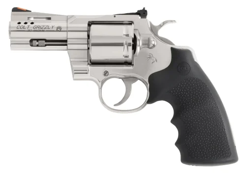 Colt Mfg GRIZZLYSP3RTS Grizzly 357 Mag 6 Shot 3" Stainless Ported Vent Rib Barrel, Stainless Unfluted Cylinder, Stainless Stainless Steel Frame, Black Hogue Overmolded Grip, Exposed Hammer