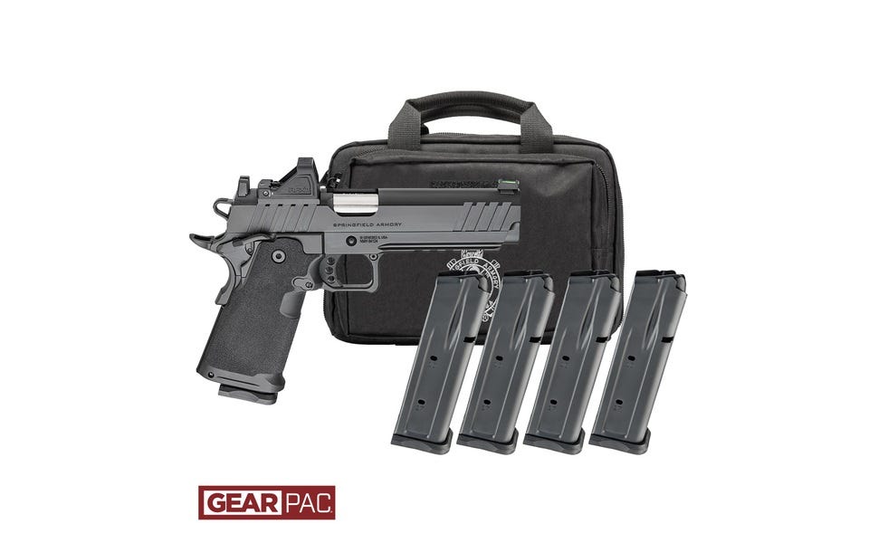 Springfield Armory 1911 DS Prodigy AOS Compact Gear Pac 9mm 5" Barrel 17/20-Rounds w/ Viridian RFX11, 4 Mags Springfield Armory 1911 DS Prodigy AOS Compact Gear Pac 9mm 5" Barrel 17/20-Rounds w/ Viridian RFX11, 4 Mags
